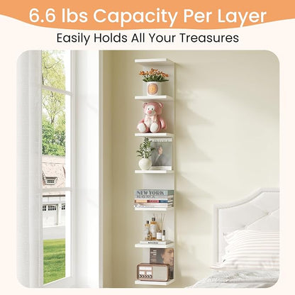 upsimples 7-Tier Floating Wall Shelf, Decorative Shelves - Image 3