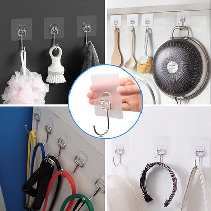 Antimbee 100 Pack Clear Adhesive Hooks, 37lb Heavy Duty Self Adhesive Hooks - Image 2