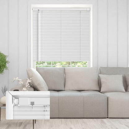 No Drill No Tool 1" Vinyl Mini Blinds, Light Filtering Horizontal Window Blinds - Image 6