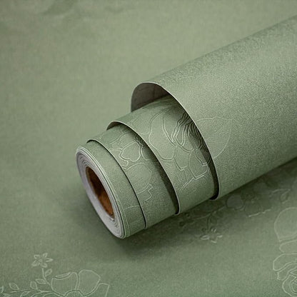 Green Flower Wallpaper Stick and Peel 17.7inch x 78.7inch Embossed Floral Stick - Image 7
