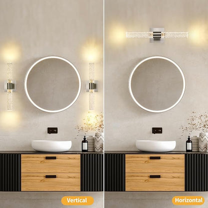 Modern Wall Sconces Set of Two in Brushed Nickel Finish 18 Inch 3000K-6000K Led - Image 2