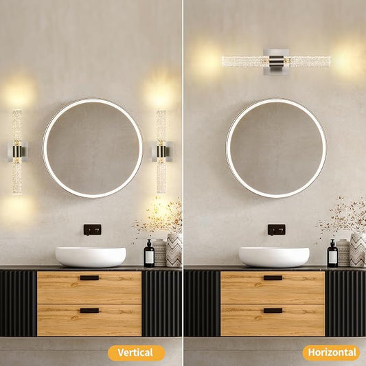 Modern Wall Sconces Set of Two in Brushed Nickel Finish 18 Inch 3000K-6000K Led - Image 2