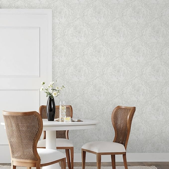 Ismoon Floral Peel and Stick Wallpaper Grey Contact Paper Boho Watercolor - Image 5