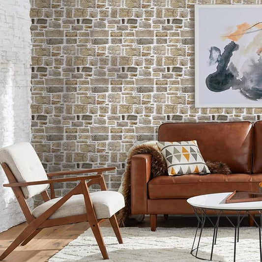 Commomy 10 Pcs 3D Stone Wall Panels Peel and Stick - Image 2