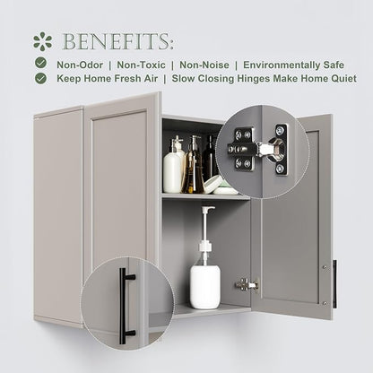 FIMELLO 47.2" W Wall Cabinets for Laundry Room, Kitchen Wall Cabinets, Hanging - Image 4
