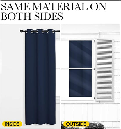 NICETOWN Navy Blackout Curtains 86" Long - Image 6