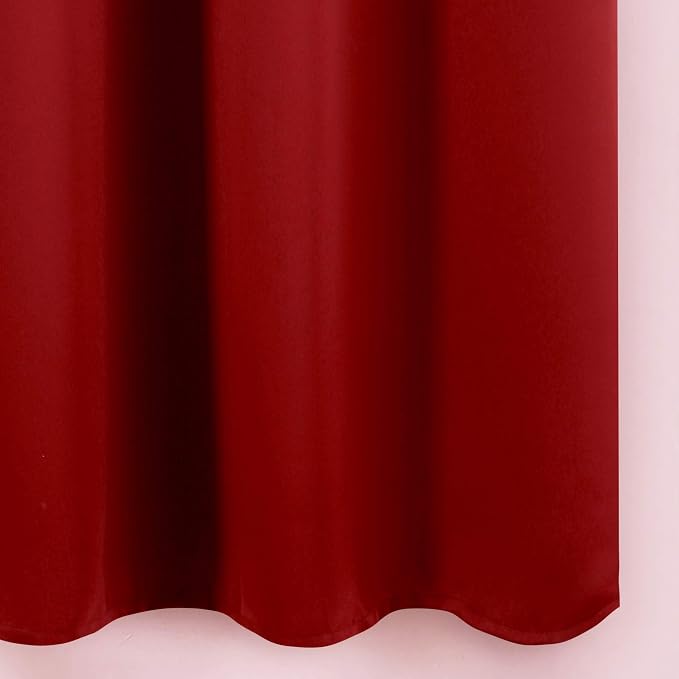 LEMOMO Blackout Curtains 66 x 84 inch/Red Curtains Set of 2 Panels/Thermal - Image 9