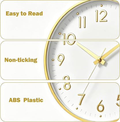Mosewa Wall Clock 8 Inch, Battery Operated Silent Non-Ticking Modern Analog - Image 6