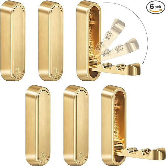 6PCS Foldable Wall Hooks, Zinc Alloy Flip Down Hooks, Retractable Wall Hooks by XSGTZMJ