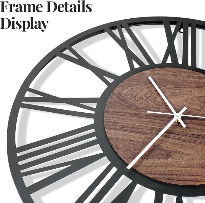 Cuspin 30 Inch Large Wall Clock, Silent Non Ticking Battery Operated Roman - Image 4