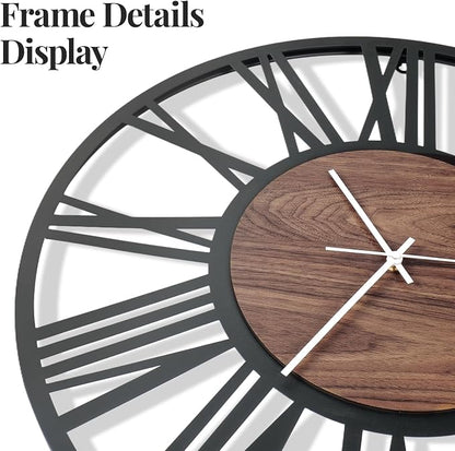 Cuspin 30 Inch Large Wall Clock, Silent Non Ticking Battery Operated Roman - Image 4