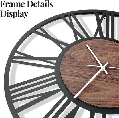 Cuspin 30 Inch Large Wall Clock, Silent Non Ticking Battery Operated Roman - Image 4