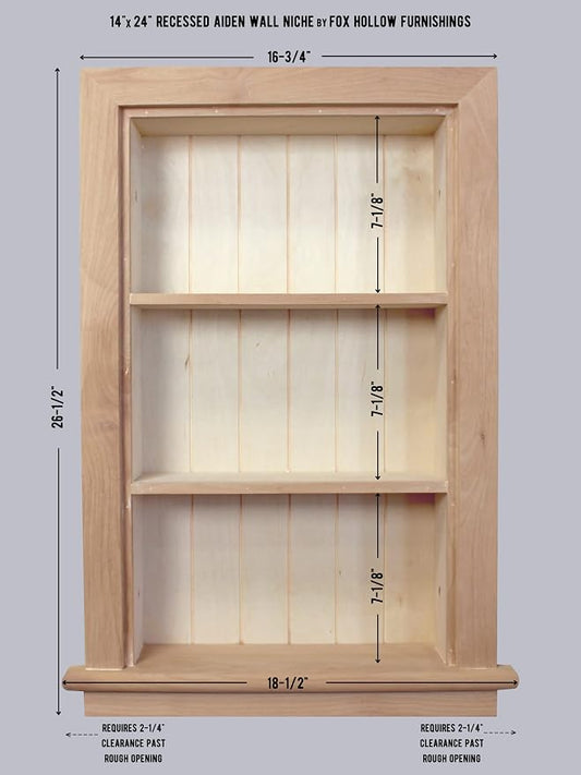 14x24 Aiden Recessed Wall Niche Medicine Cabinet Replacement, in The Wall - Image 2