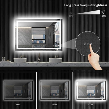 LOAAO 48X32 LED Bathroom Mirror - Image 4