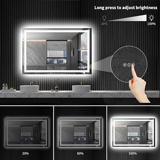 LOAAO 40X32 LED Bathroom Mirror - Image 4