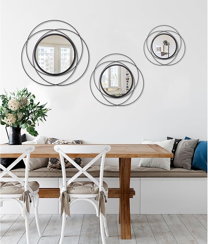 Mirrors Wall Decor Iron Frame Round Art Wall Mirrors Home Decoration Hanging - Image 6