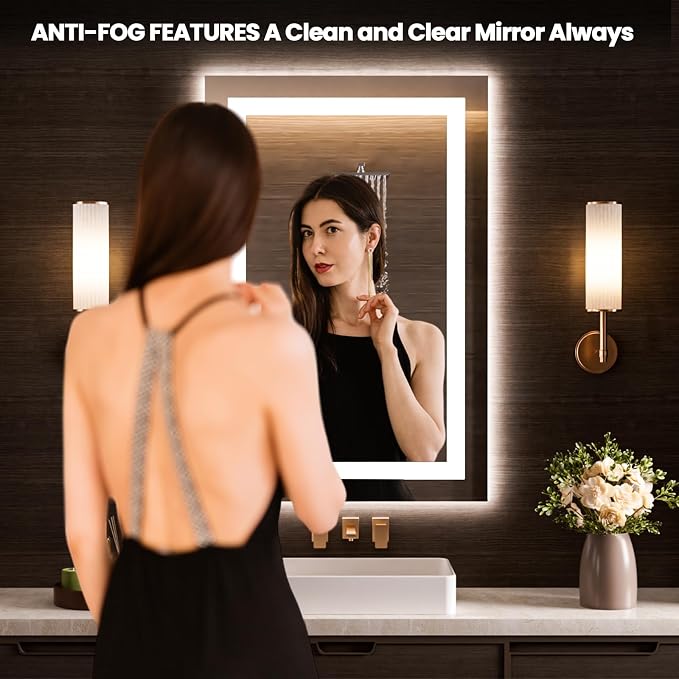 LOAAO 28"x34" LED Bathroom Mirror - Image 2