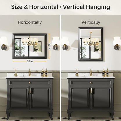 Briivue 22x30 Inch Black Bathroom Mirror - Image 6