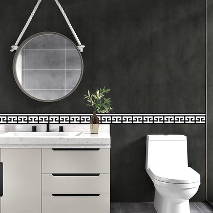 Black and White Wallpaper Border Trim Peel and Stick Boarders Self Adhesive - Image 3