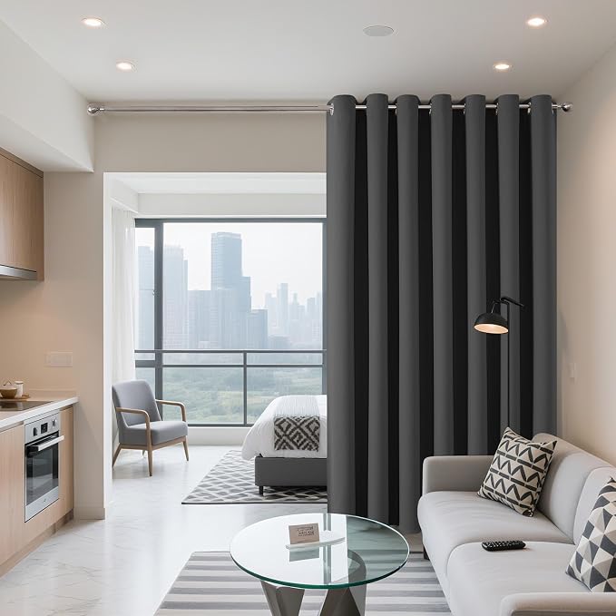 Joydeco Blackout Patio Sliding Door Curtains 90 Inches Long, Grommet Privacy - Image 2