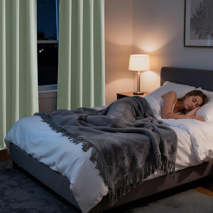 RYB HOME Bedroom Blackout Curtains 63 inches Long, 100% Blackout Thermal - Image 5
