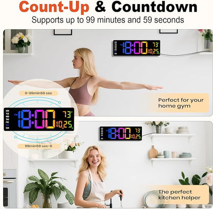Pytha Sight 16 Inch Large Digital Wall Clock, Large LED Display Digital Wall - Image 6
