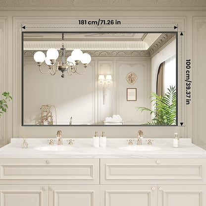LOAAO Black Bathroom Mirror 72"X40" - Image 9
