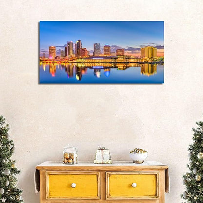 AIYISU Florida Skyline Wall Art USA City Poster Tampa Cityscape Picture Modern - Image 2