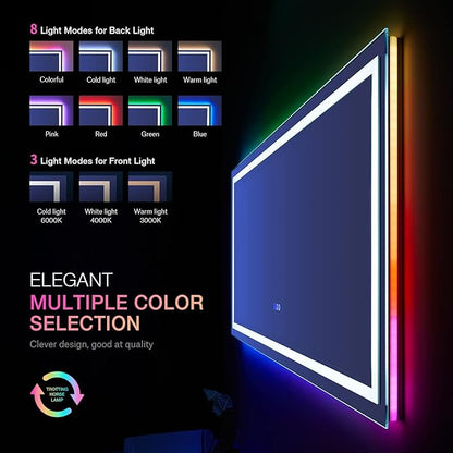 LOAAO 60X28 RGB LED Bathroom Mirror - Image 4