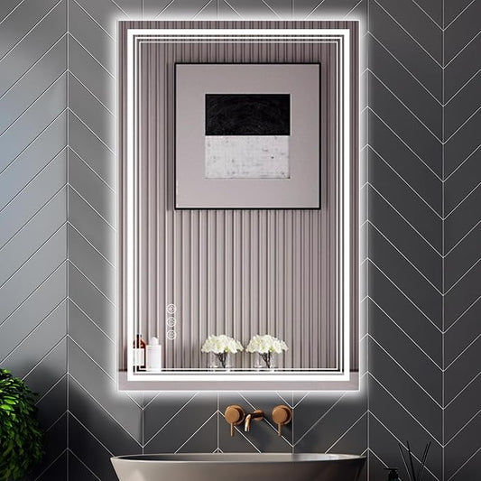 Ratsamee 24x36 Inch LED Bathroom Mirror by RATSAMEE