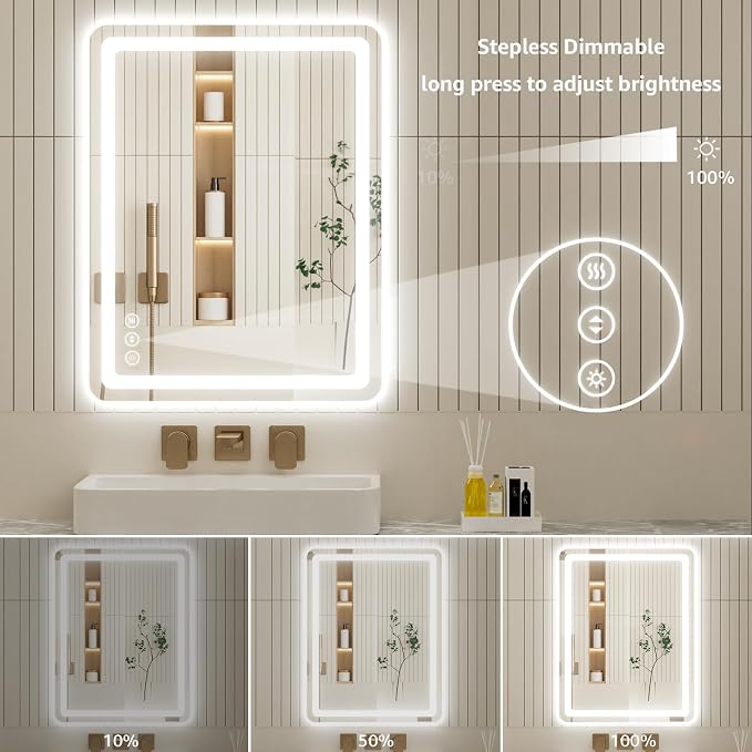 28" x 36" Led Bathroom Mirror - Image 3