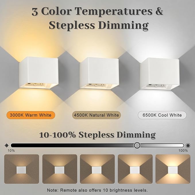 Rechargeable Motion Sensor Wall Light Indoor Set of 2, 6000mAh Cordless Battery - Image 3