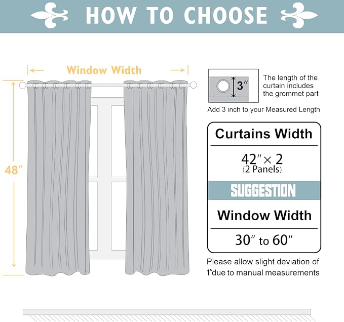 ChrisDowa Blackout Curtains 48 inches Long - Image 5