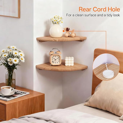 Gieanoo Corner Floating Shelf 9inch Solid Oak Wood Floating Corner Shelf - Image 4