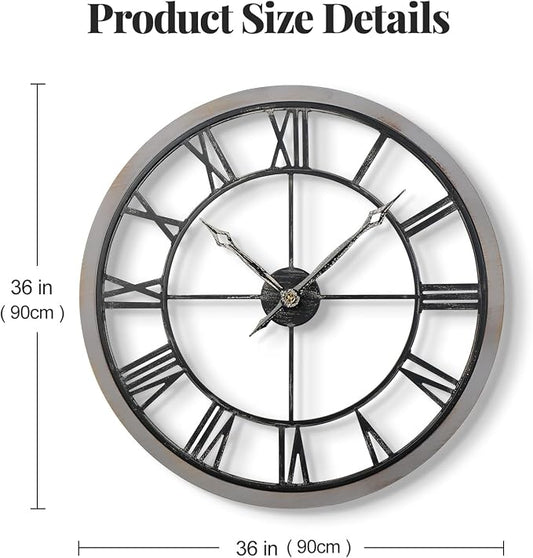 Cuspin 36 Inch Large Farmhouse Wall Clock - Image 2