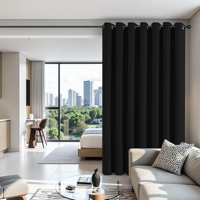 Joydeco Blackout Patio Sliding Door Curtains 108 Inches Long, Grommet Privacy - Image 3