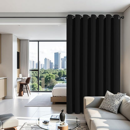 Joydeco Blackout Patio Sliding Door Curtains 108 Inches Long, Grommet Privacy - Image 3