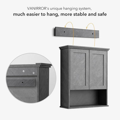 VANIRROR Bathroom Wall Cabinet Over Toilet Storage Cabinets 25x30 in Above - Image 4