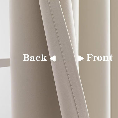 IGEMAEVE Cream Curtains 84 Inch Length 2 Panels Set, Light Filtering Curtains - Image 4