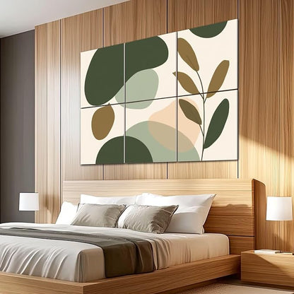 6 Pack Art Acoustic Panels Sound Absorbing Boho Botanical Leaf Orange Green - Image 5