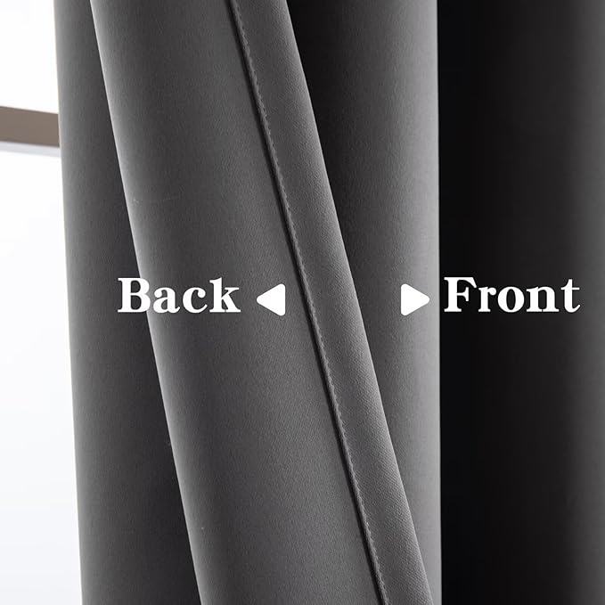 IGEMAEVE Light Grey Blackout Curtains 96 Inch Length 2 Panels Set, Grommet - Image 4
