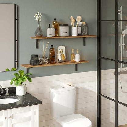 DINZI LVJ Long Wall Shelves, 39.4Inch Wall Mounted Shelves Set of 4, Extra - Image 4