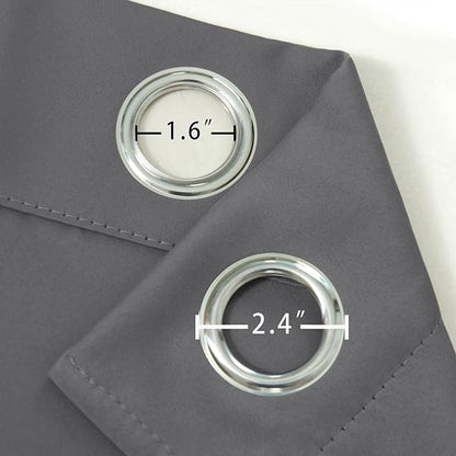 LEMOMO Blackout Curtains 52 x 90 Inch Long Frost Grey Curtains Set of 2 Panels - Image 5