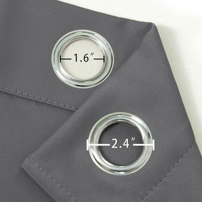 LEMOMO Blackout Curtains 66 x 72 Inch Long Frost Grey Curtains Set of 2 Panels - Image 5