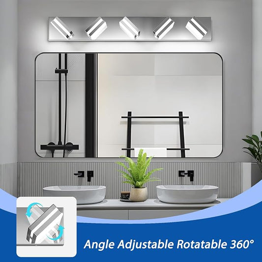IZORRO LED Modern Bathroom Lights Fixtures, Chrome Acrylic Wall Lighting - Image 2