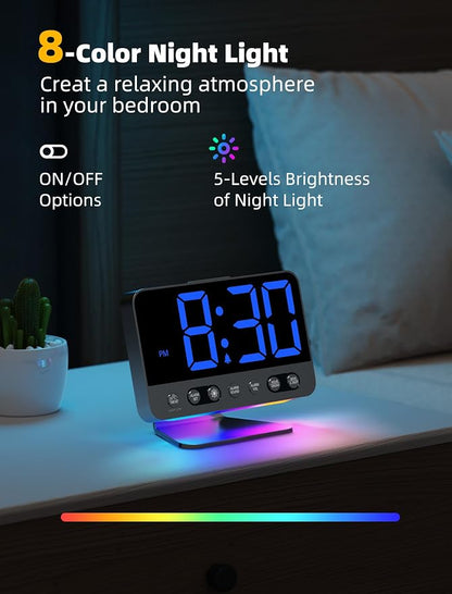 Odokee Digital Alarm Clocks for Bedrooms: Large Bold Number 5 Brightness Dimmer - Image 5