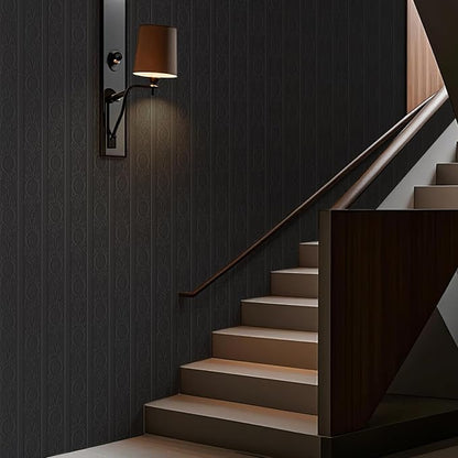 JiffDiff Wallpaper Peel and Stick Textured, 3D Black Embossed Wall Paper Stick - Image 7