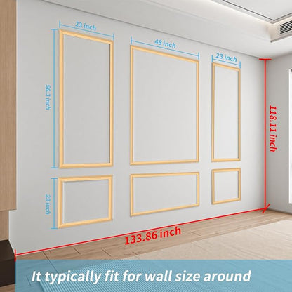 Art3d Pre-Cut Wall Molding Set of 6 pcs, Ready-to-Assemble Wainscoting Panels - Image 4