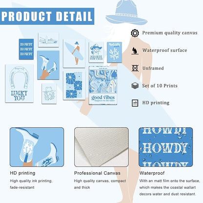 Uniro Coastal Cowgirl Room Decor, Coastal Granddaughter Room Decor, Light Blue - Image 5