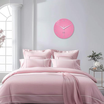 XNM Pink Clock for Girls Bedroom Small Wall Clock Battery Operated 14 Inch - Image 2